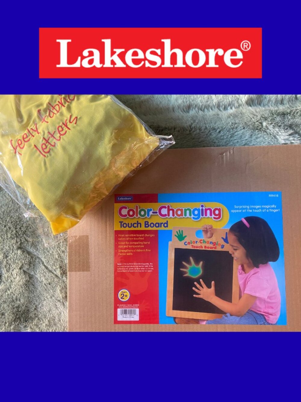 Lakeshore Color Changing Touch Board + Yellow Door Fabric Letters Sensory Set